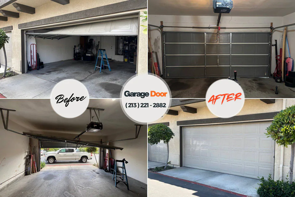 Before and after: garage door repair Karns, TN